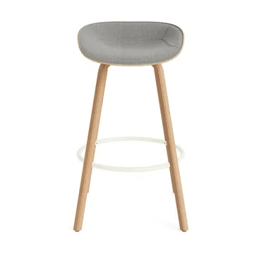 Mat 高脚凳 前饰面软包 75cm - Remix 133_麻色_山毛榉_奶油色钢材 - Normann Copenhagen