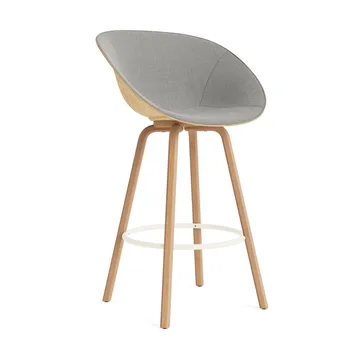 Mat 扶手椅 前饰面软包 75cm - Remix 133_麻色_山毛榉_奶油色钢材 - Normann Copenhagen