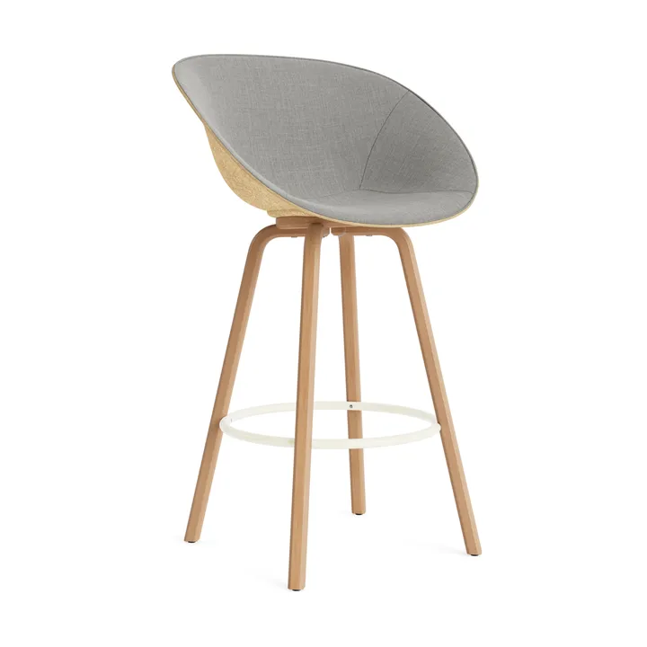 Mat 扶手椅 前饰面软包 75cm - Remix 133_麻色_山毛榉_奶油色钢材 - Normann Copenhagen
