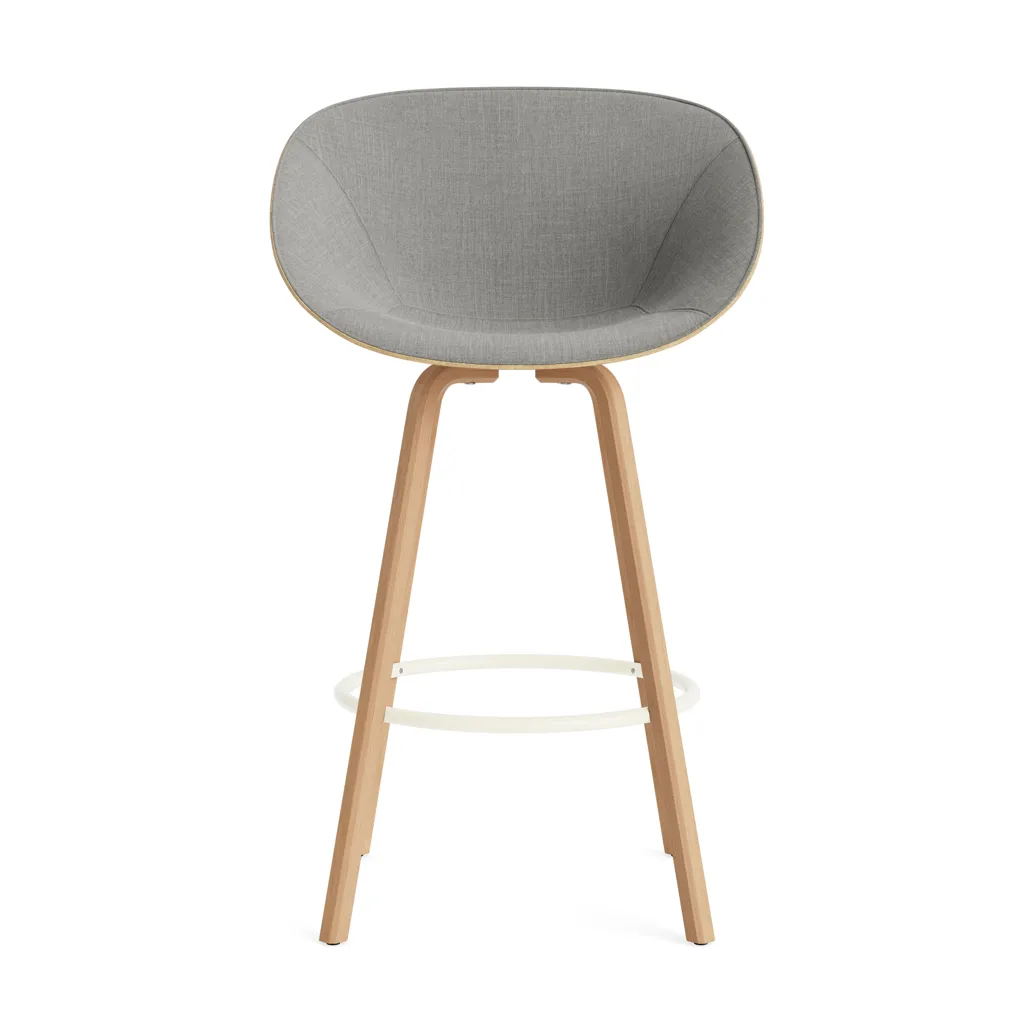 Mat 扶手椅 前饰面软包 75cm, Remix 133_麻色_山毛榉_奶油色钢材 Normann Copenhagen