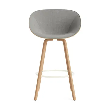 Mat 扶手椅 前饰面软包 75cm - Remix 133_麻色_山毛榉_奶油色钢材 - Normann Copenhagen