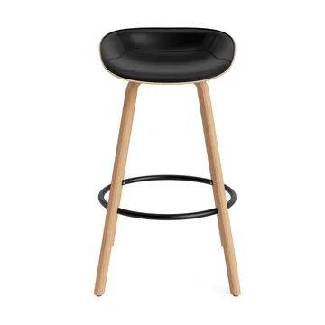Mat 高脚凳 前饰面软包 75cm - Ultra 41599_麻色_山毛榉_黑色钢材 - Normann Copenhagen