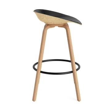 Mat 高脚凳 前饰面软包 75cm - Ultra 41599_麻色_山毛榉_黑色钢材 - Normann Copenhagen