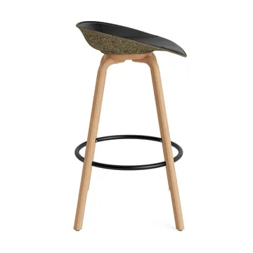 Mat 高脚凳 前饰面软包 75cm - Ultra 41599_海藻色_山毛榉_黑色钢材 - Normann Copenhagen