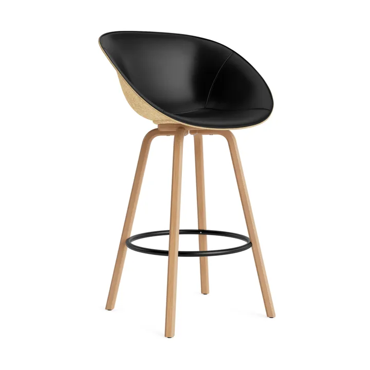 Mat 扶手椅 前饰面软包 75cm - Ultra 41599_麻色_山毛榉_黑色钢材 - Normann Copenhagen