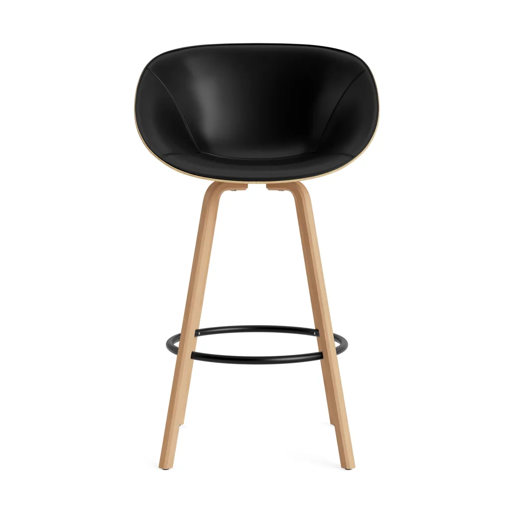 Mat 扶手椅 前饰面软包 75cm, Ultra 41599_麻色_山毛榉_黑色钢材 Normann Copenhagen