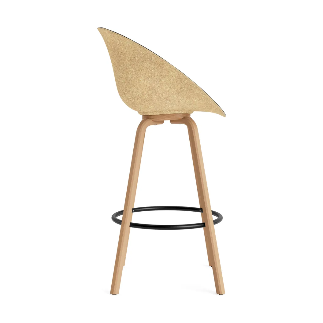 Mat 扶手椅 前饰面软包 75cm, Ultra 41599_麻色_山毛榉_黑色钢材 Normann Copenhagen