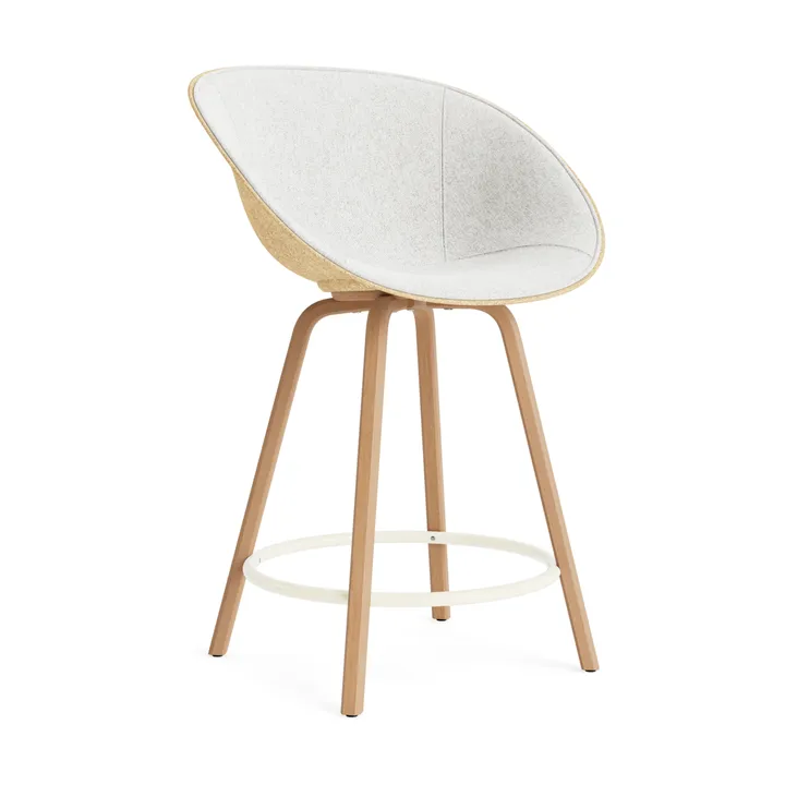 Mat Bar Armchair 前饰面软包 65cm - Hallingdal 110_麻色_山毛榉_奶油色钢材 - Normann Copenhagen