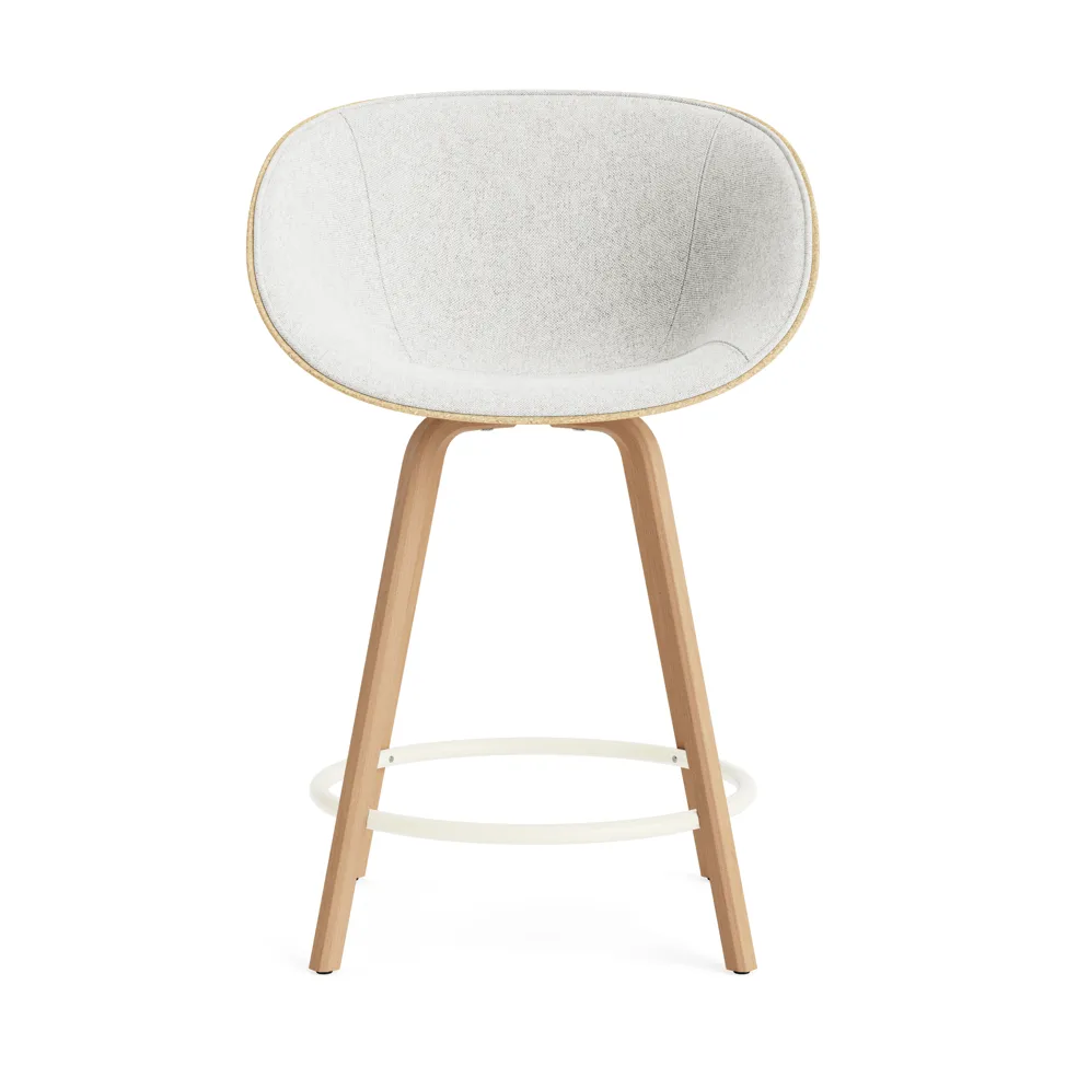 Mat Bar Armchair 前饰面软包 65cm, Hallingdal 110_麻色_山毛榉_奶油色钢材 Normann Copenhagen