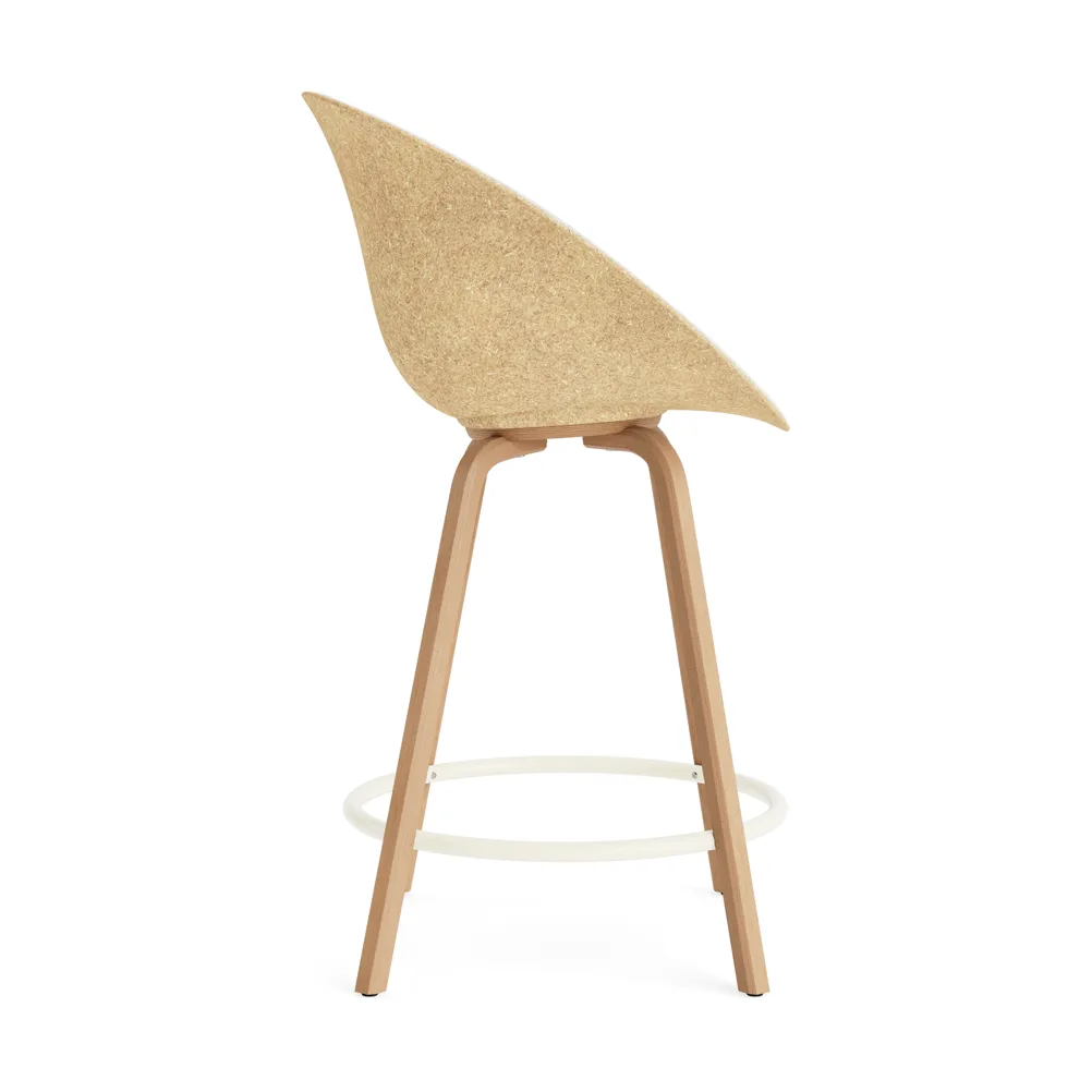 Mat Bar Armchair 前饰面软包 65cm, Hallingdal 110_麻色_山毛榉_奶油色钢材 Normann Copenhagen