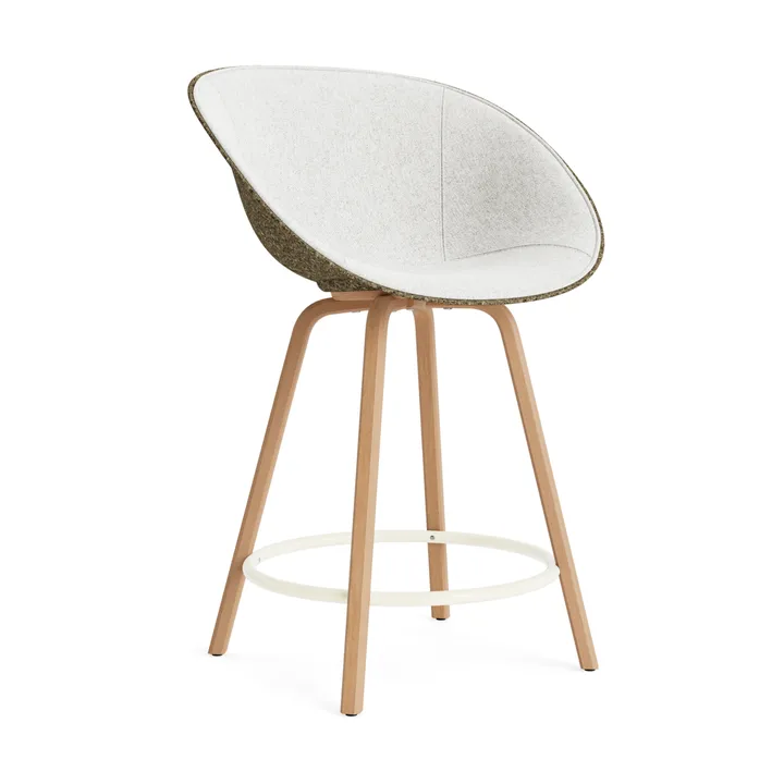 Mat Bar Armchair 前饰面软包 65cm - Hallingdal 110_海藻色_山毛榉_奶油色钢材 - Normann Copenhagen