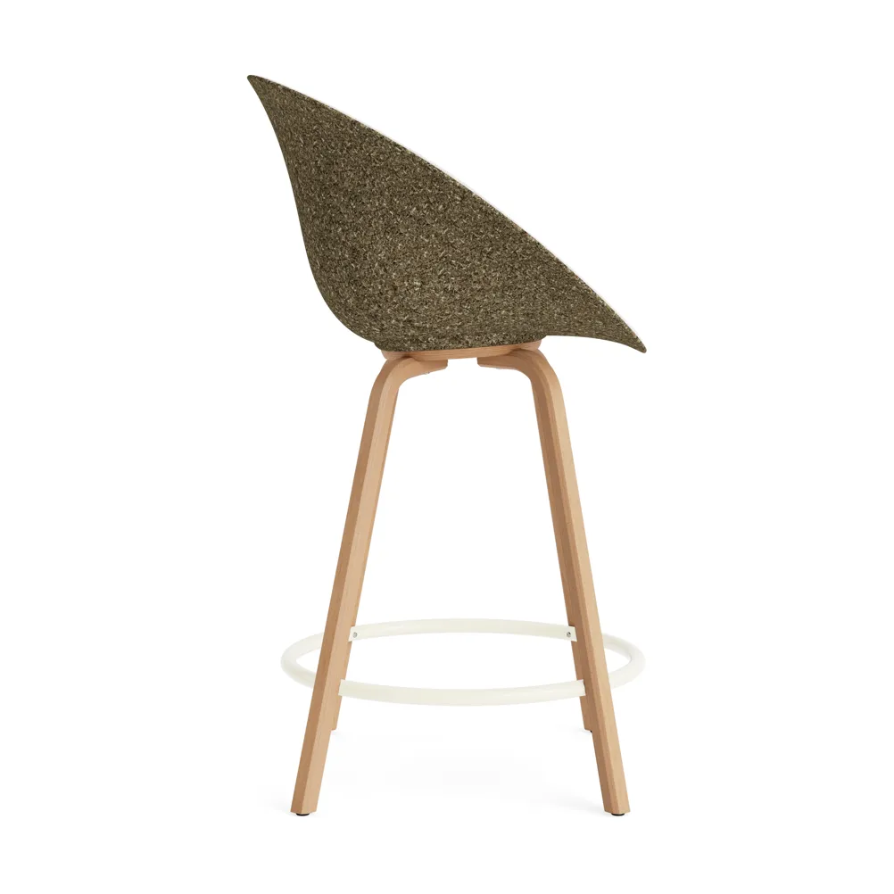 Mat Bar Armchair 前饰面软包 65cm, Hallingdal 110_海藻色_山毛榉_奶油色钢材 Normann Copenhagen