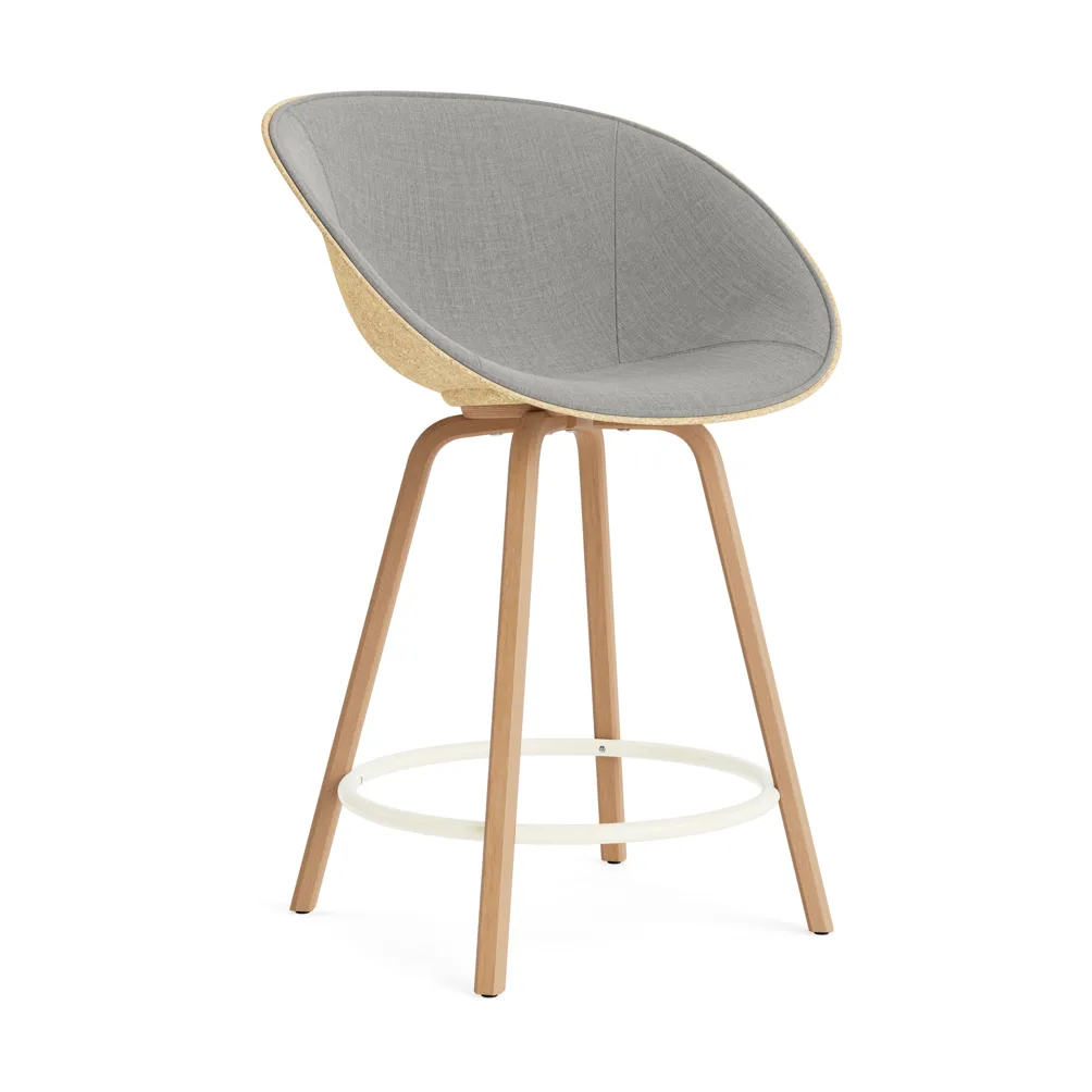 Mat Bar Armchair 前饰面软包 65cm, Remix 133_麻色_山毛榉_奶油色钢材 Normann Copenhagen