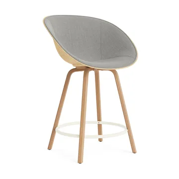 Mat Bar Armchair 前饰面软包 65cm - Remix 133_麻色_山毛榉_奶油色钢材 - Normann Copenhagen