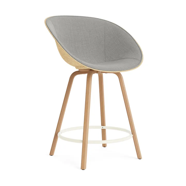 Mat Bar Armchair 前饰面软包 65cm - Remix 133_麻色_山毛榉_奶油色钢材 - Normann Copenhagen