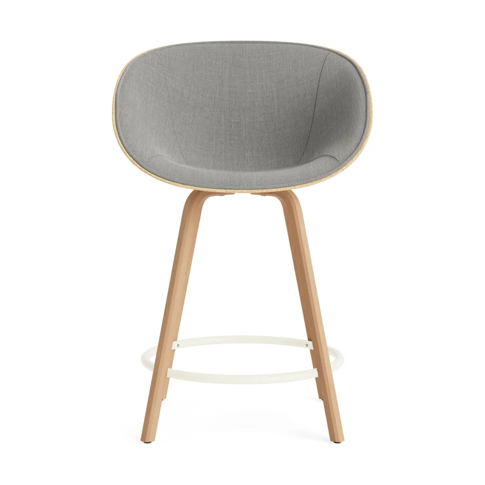 Mat Bar Armchair 前饰面软包 65cm, Remix 133_麻色_山毛榉_奶油色钢材 Normann Copenhagen
