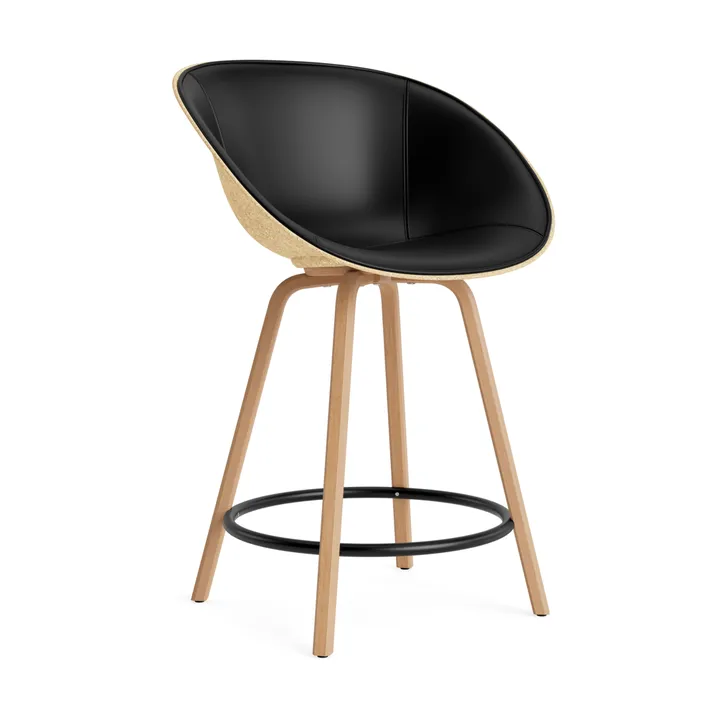 Mat Bar Armchair 前饰面软包 65cm - Ultra 41599_麻色_山毛榉_黑色钢材 - Normann Copenhagen