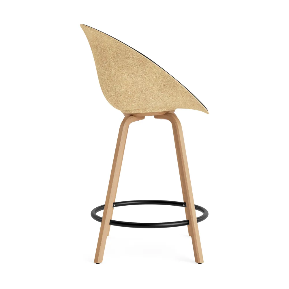Mat Bar Armchair 前饰面软包 65cm, Ultra 41599_麻色_山毛榉_黑色钢材 Normann Copenhagen