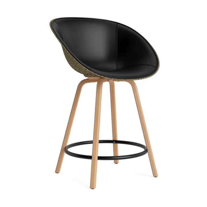 Mat Bar Armchair 前饰面软包 65cm - Ultra 41599_海藻色_山毛榉_黑色钢材 - Normann Copenhagen