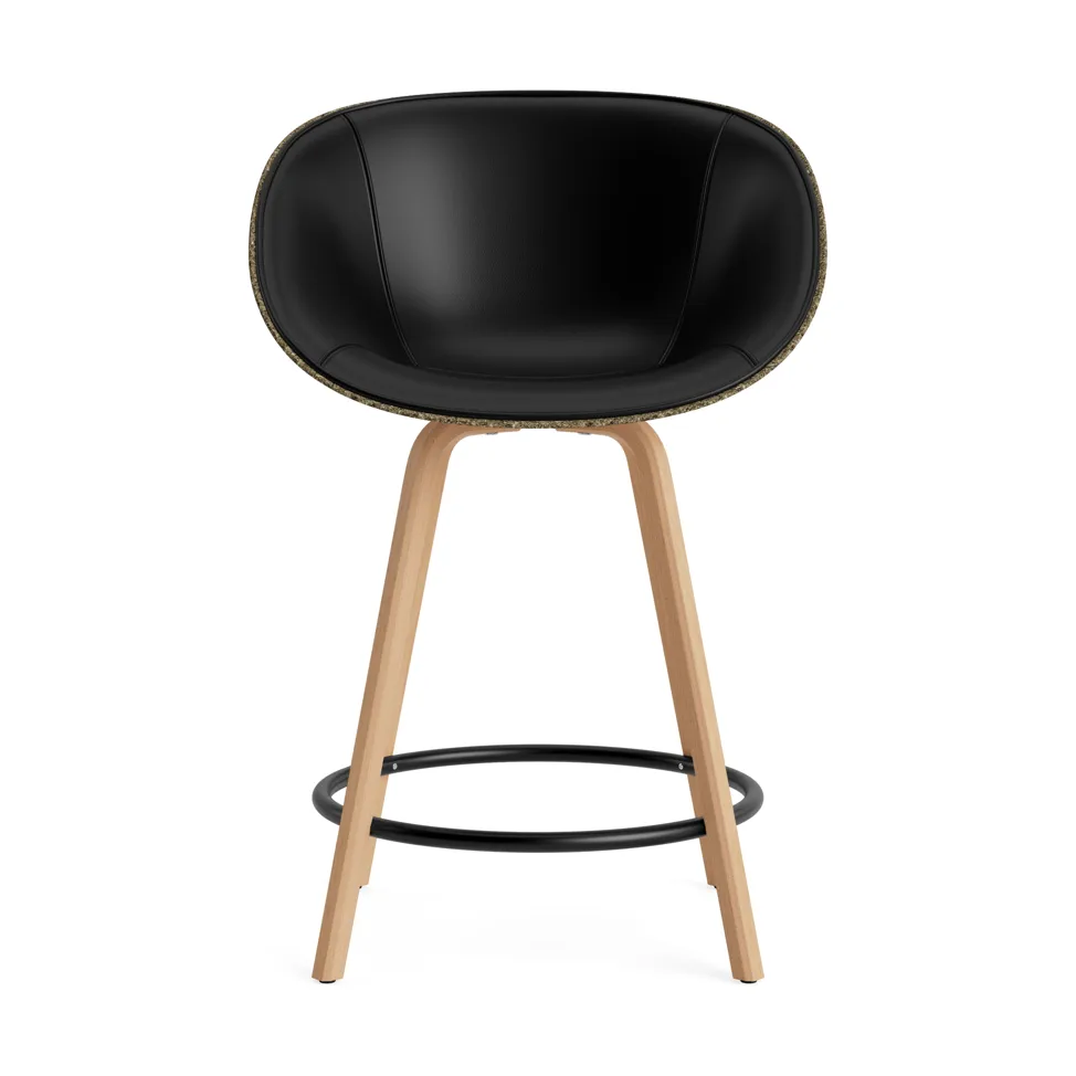 Mat Bar Armchair 前饰面软包 65cm, Ultra 41599_海藻色_山毛榉_黑色钢材 Normann Copenhagen