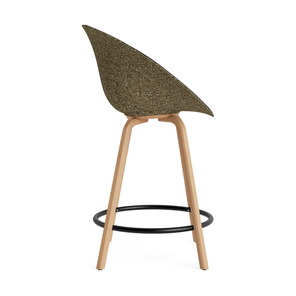 Mat Bar Armchair 前饰面软包 65cm, Ultra 41599_海藻色_山毛榉_黑色钢材 Normann Copenhagen