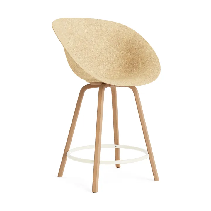 Mat Bar Armchair 扶手椅 65cm - 麻色_山毛榉_奶油色钢材 - Normann Copenhagen