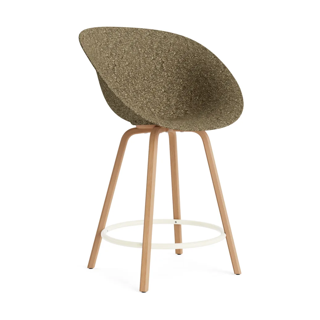 Mat Bar Armchair 扶手椅 65cm, 海藻色_山毛榉_奶油色钢材 Normann Copenhagen