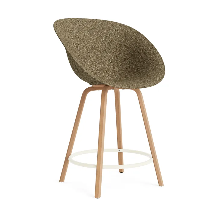 Mat Bar Armchair 扶手椅 65cm - 海藻色_山毛榉_奶油色钢材 - Normann Copenhagen