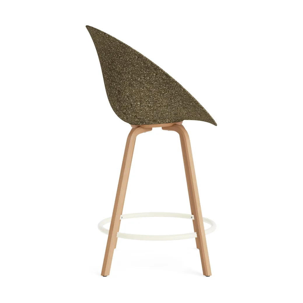 Mat Bar Armchair 扶手椅 65cm, 海藻色_山毛榉_奶油色钢材 Normann Copenhagen