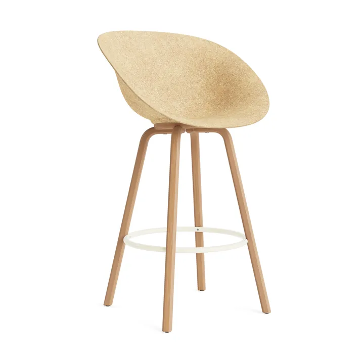 Mat Bar Armchair 扶手椅 75cm - 麻色_山毛榉_奶油色钢材 - Normann Copenhagen