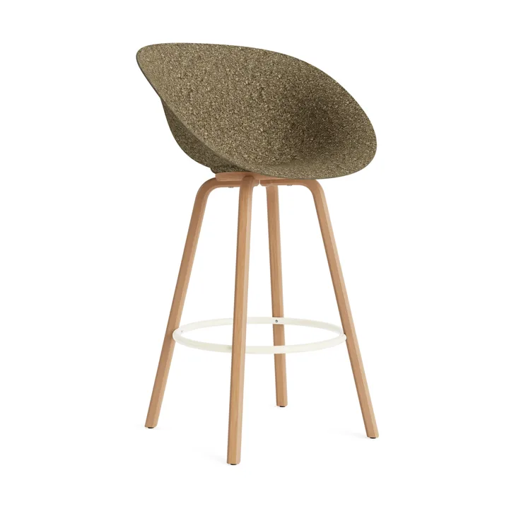 Mat Bar Armchair 扶手椅 75cm - 海藻色_山毛榉_奶油色钢材 - Normann Copenhagen