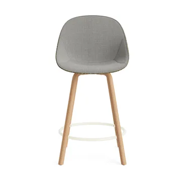 Mat Bar 椅子 bar 凳子 front upholstered 65 cm - Remix 133-seaweed-山毛榉木-奶油色 steel - Normann Copenhagen