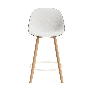 Mat Bar Chair 高脚凳 前饰面软包 65cm - Hallingdal 110_海藻色_山毛榉_奶油色钢材 - Normann Copenhagen