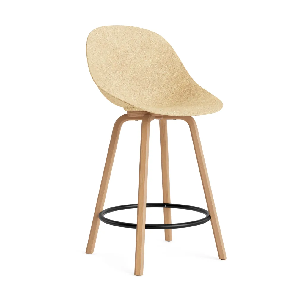 Mat Bar Chair 高脚凳 65cm, 麻色_山毛榉_黑色钢材 Normann Copenhagen