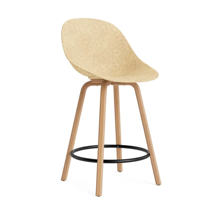 Mat Bar Chair 高脚凳 65cm - 麻色_山毛榉_黑色钢材 - Normann Copenhagen
