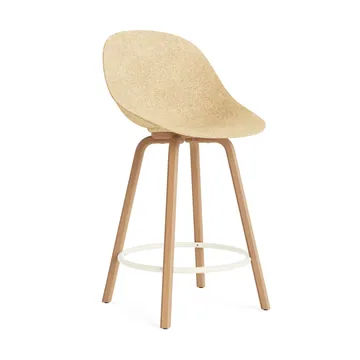 Mat Bar Chair 高脚凳 65cm - 麻色_山毛榉_奶油色钢材 - Normann Copenhagen