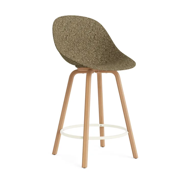 Mat Bar Chair 高脚凳 65cm - 海藻色_山毛榉_奶油色钢材 - Normann Copenhagen