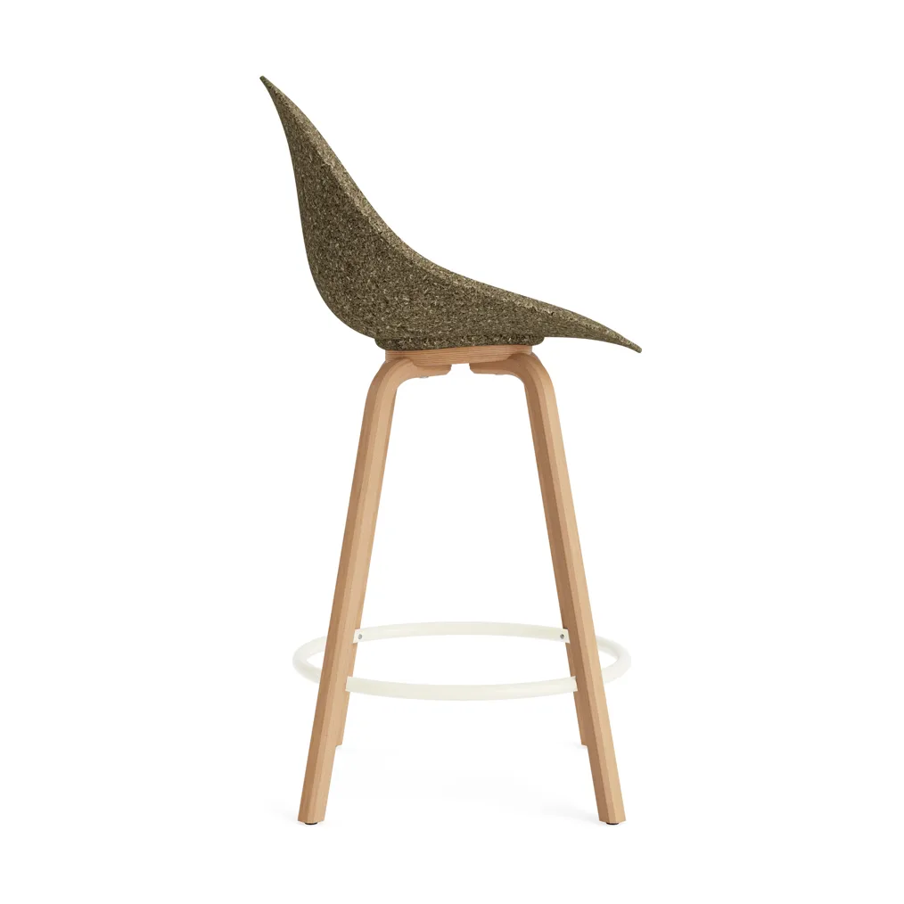 Mat Bar Chair 高脚凳 65cm, 海藻色_山毛榉_奶油色钢材 Normann Copenhagen