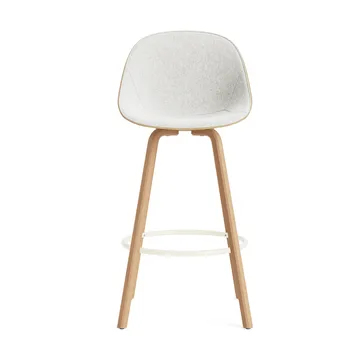 Mat Bar Chair 高脚凳 前饰面软包 75cm - Hallingdal 110_麻色_山毛榉_奶油色钢材 - Normann Copenhagen