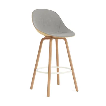 Mat Bar Chair 高脚凳 前饰面软包 75cm - Remix 133_麻色_山毛榉_奶油色钢材 - Normann Copenhagen