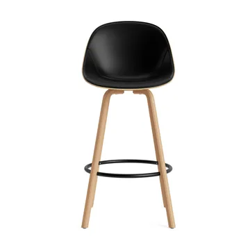 Mat Bar Chair 高脚凳 前饰面软包 75cm - Ultra 41599_麻色_山毛榉_黑色钢材 - Normann Copenhagen