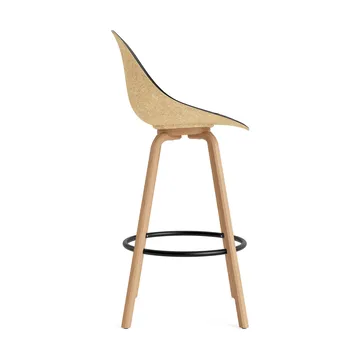 Mat Bar Chair 高脚凳 前饰面软包 75cm - Ultra 41599_麻色_山毛榉_黑色钢材 - Normann Copenhagen