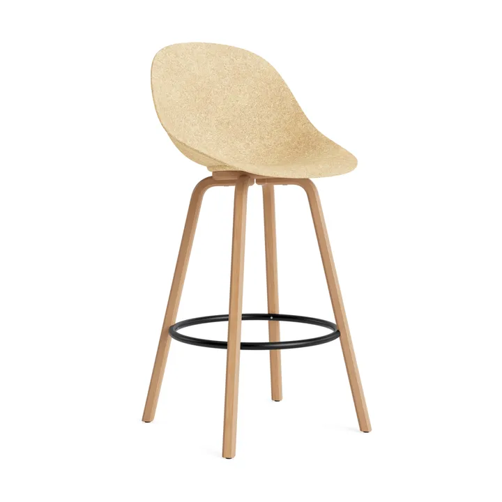 Mat Bar Chair 高脚凳 75cm - 麻色_山毛榉_黑色钢材 - Normann Copenhagen
