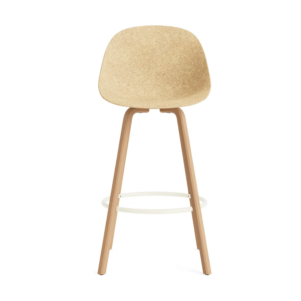 Mat Bar Chair 高脚凳 75cm, 麻色_山毛榉_奶油色钢材 Normann Copenhagen