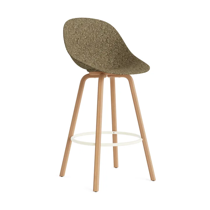 Mat Bar Chair 高脚凳 75cm - 海藻色_山毛榉_奶油色钢材 - Normann Copenhagen