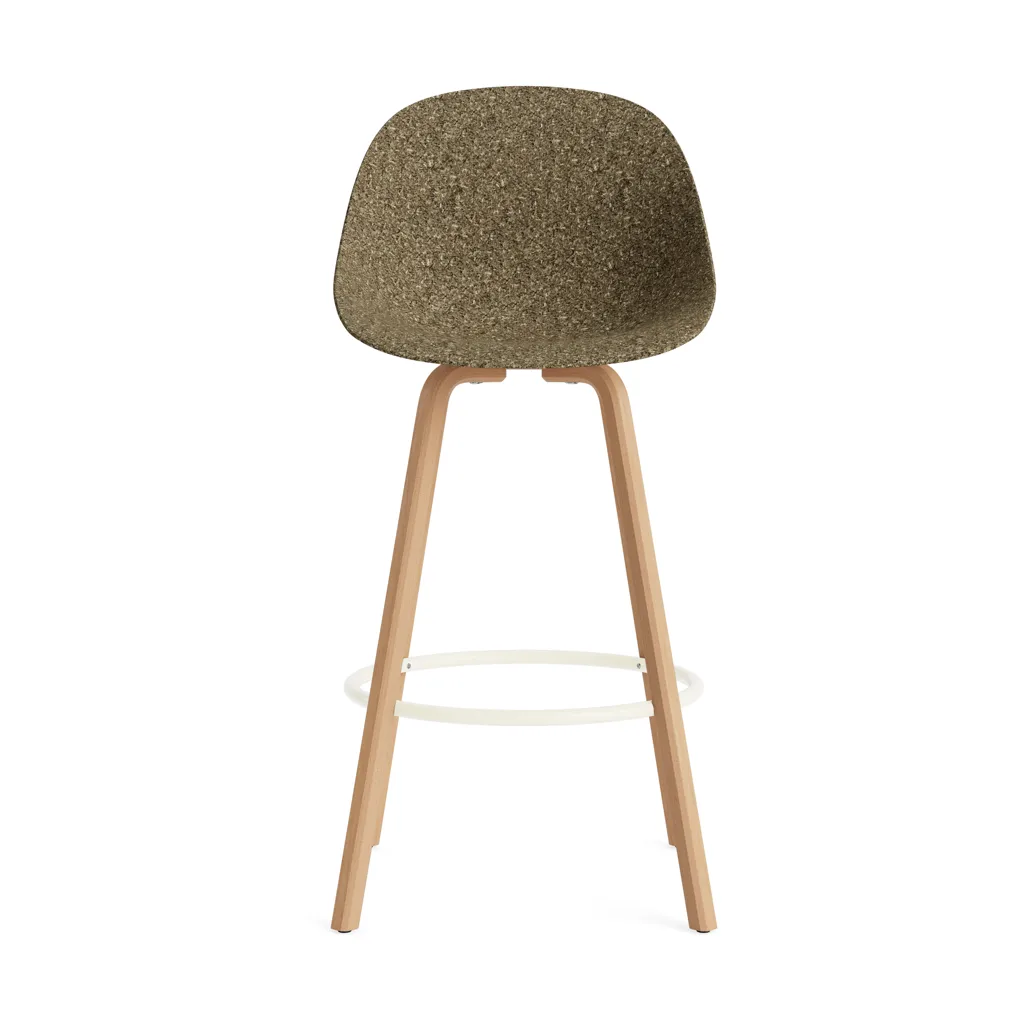 Mat Bar Chair 高脚凳 75cm, 海藻色_山毛榉_奶油色钢材 Normann Copenhagen