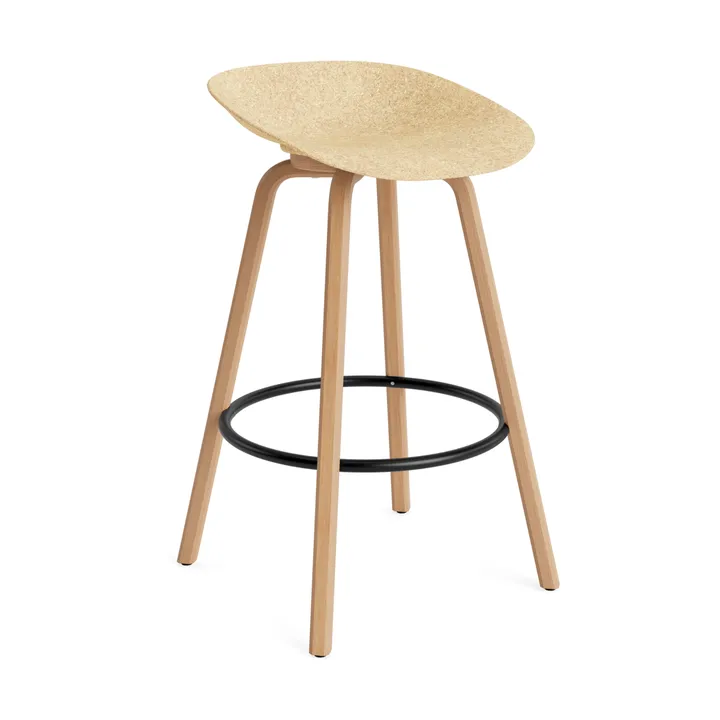 Mat Barstool 65 cm - Hemp-山毛榉木-黑色 steel - Normann Copenhagen