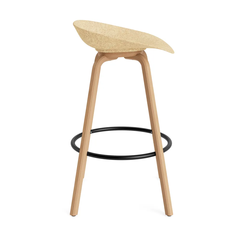 Mat Barstool 65 cm, Hemp-山毛榉木-黑色 steel Normann Copenhagen