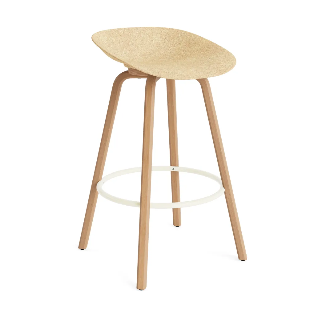 Mat Barstool 65 cm, Hemp-山毛榉木-奶油色 steel Normann Copenhagen