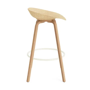 Mat Barstool 65 cm - Hemp-山毛榉木-奶油色 steel - Normann Copenhagen